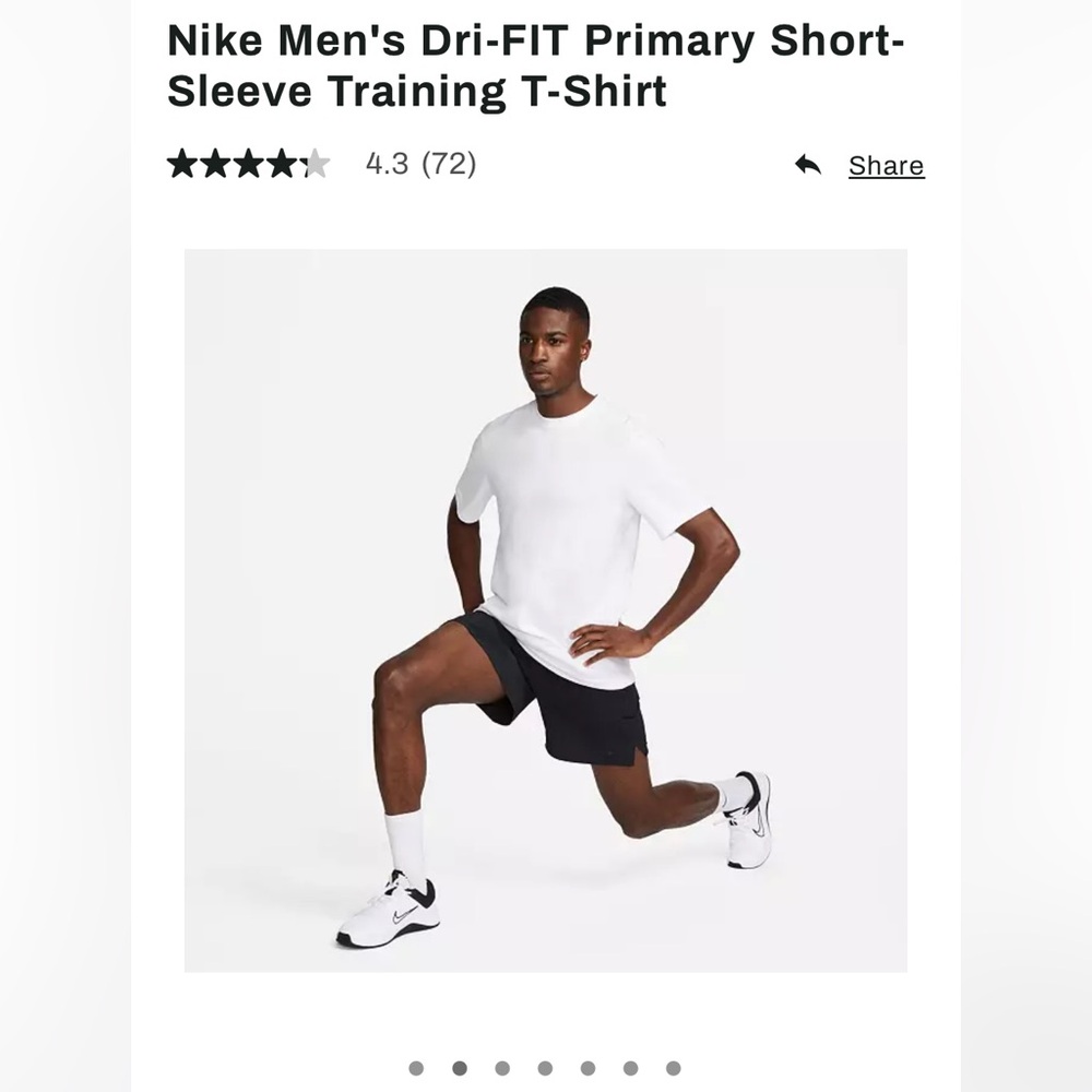 Nike Men’s Training Shirt Size Small White